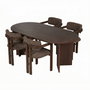 Nordure Meridia 4 - Juego de mesa y sillas de 5 piezas Milano Walnut, Nogal Oscuro y Marrón